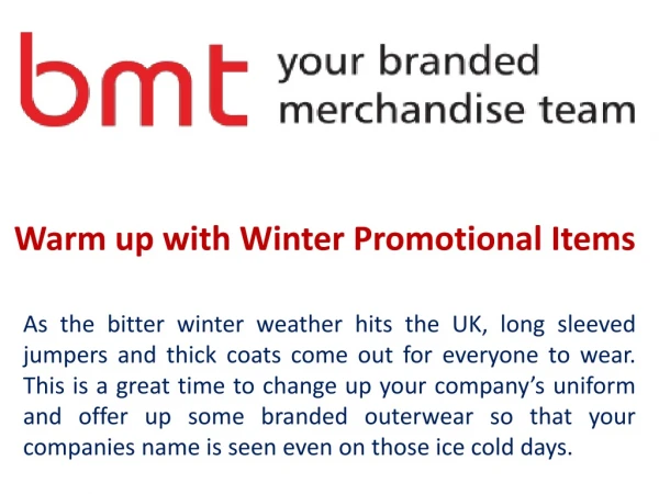 Warm up with Winter Promotional Items