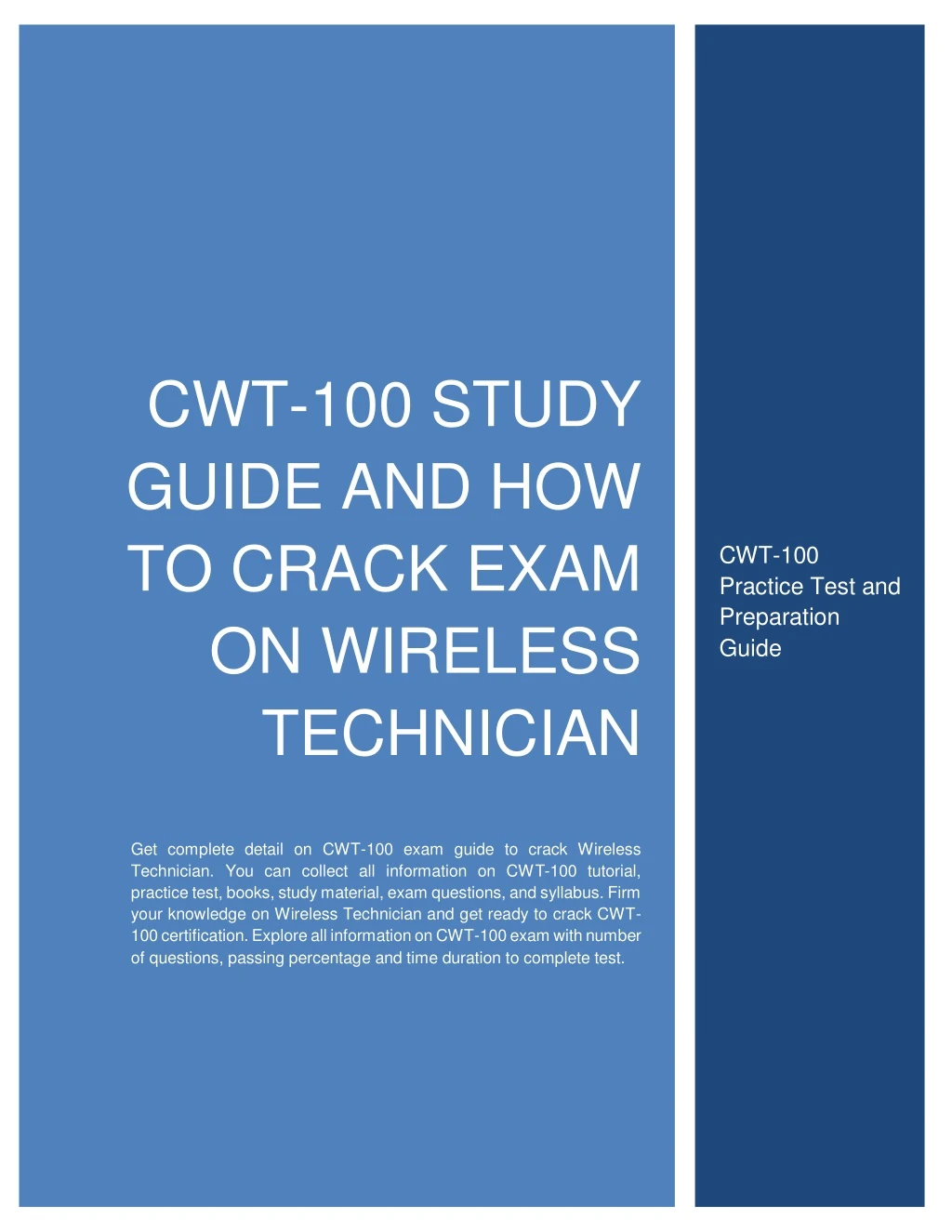 cwt 100 study guide and how to crack exam