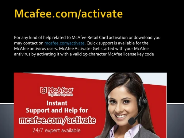 Support For Mcafee Activate - Mcafee.com/activate