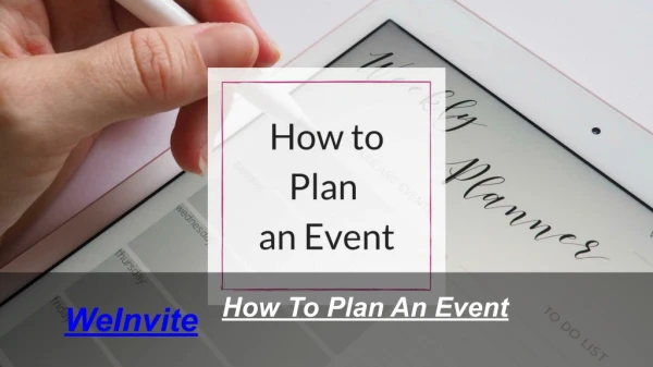 How to Plan an Event | WeInvite