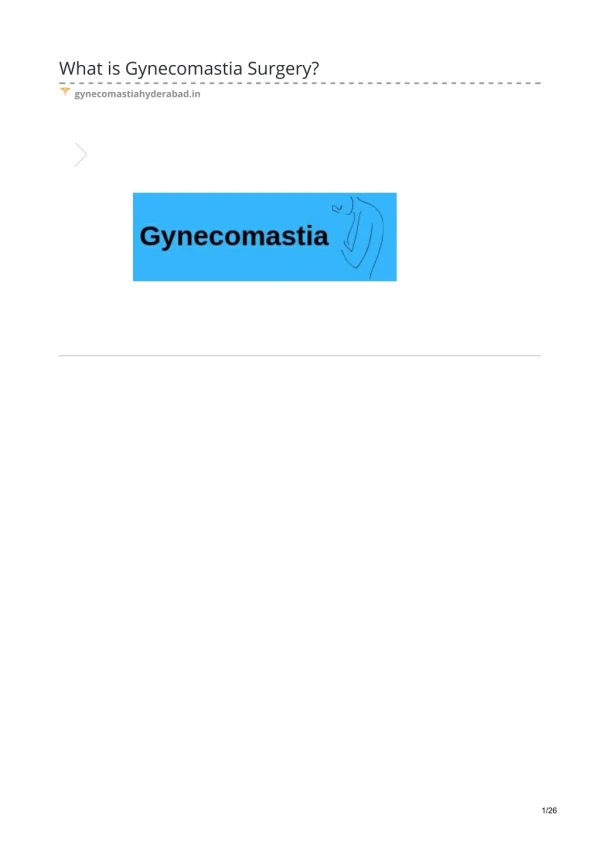 gynecomastia surgery cost  hyderabad