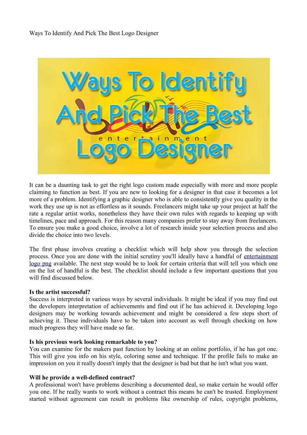 ways to identify and pick the best logo designer