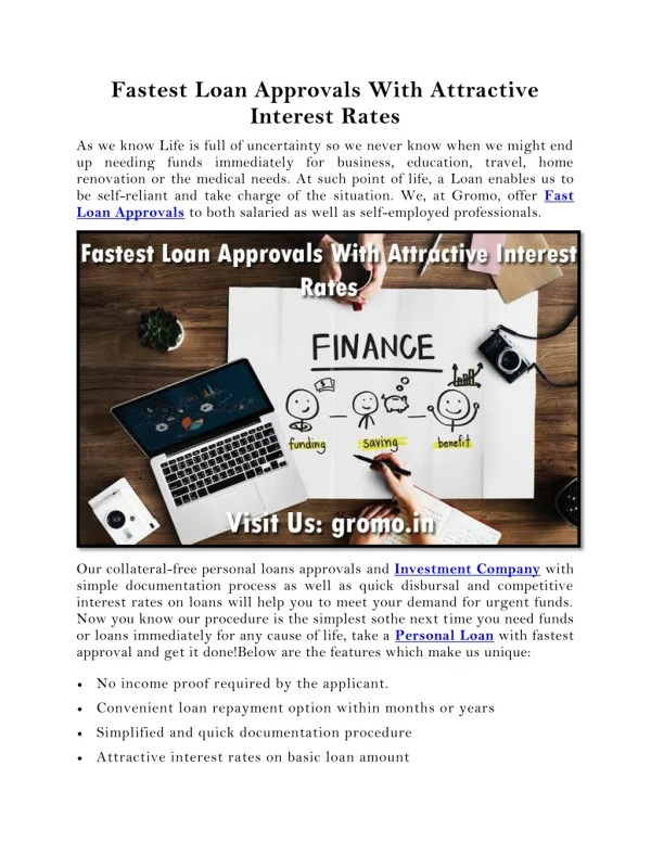 Fastest Loan Approvals With Attractive Interest Rates