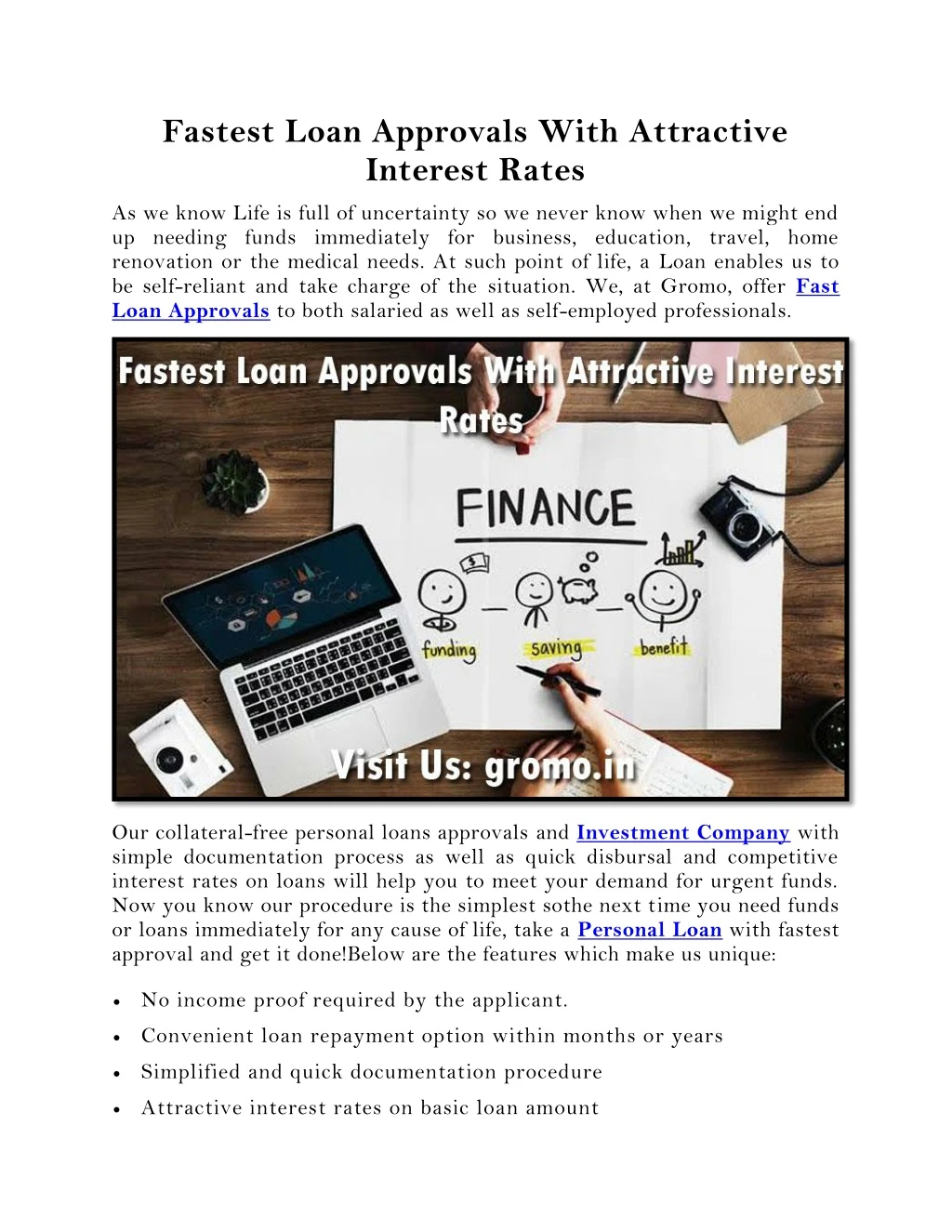 fastest loan approvals with attractive interest