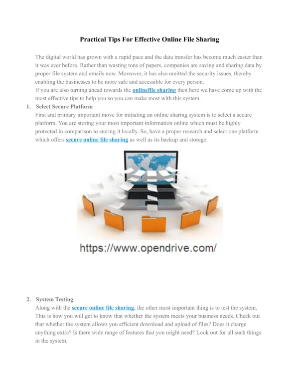 Practical Tips For Effective Online File Sharing