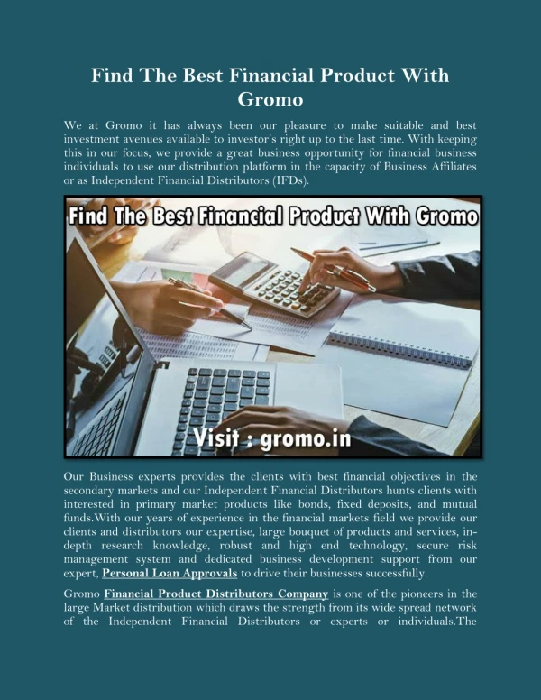 Find The Best Financial Product With Gromo