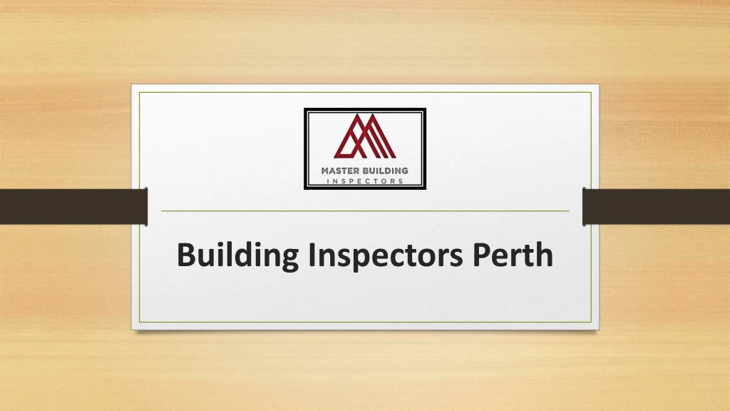 building inspectors perth