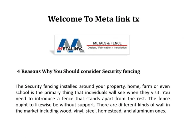 4 Reasons Why You Should consider Security fencing
