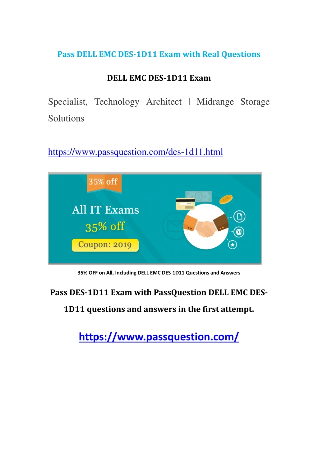 pass dell emc des 1d11 exam with real questions
