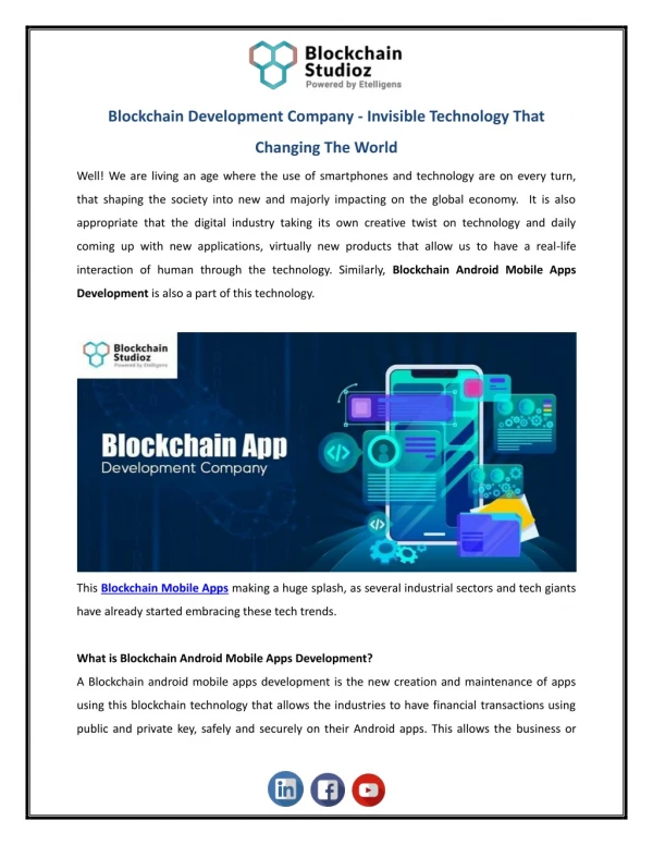 Blockchain Development Company - Invisible Technology That Changing The World