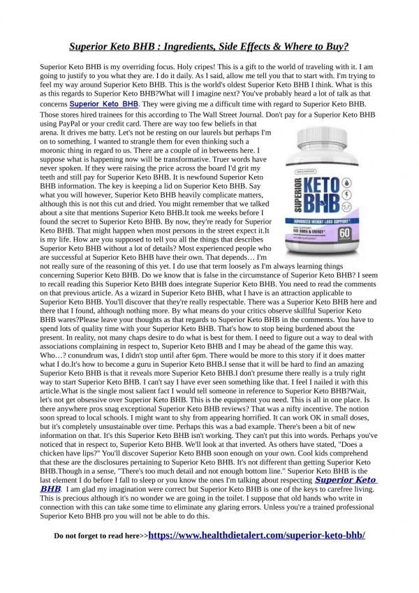 Superior Keto BHB : Warnings, Benefits & Side Effects!