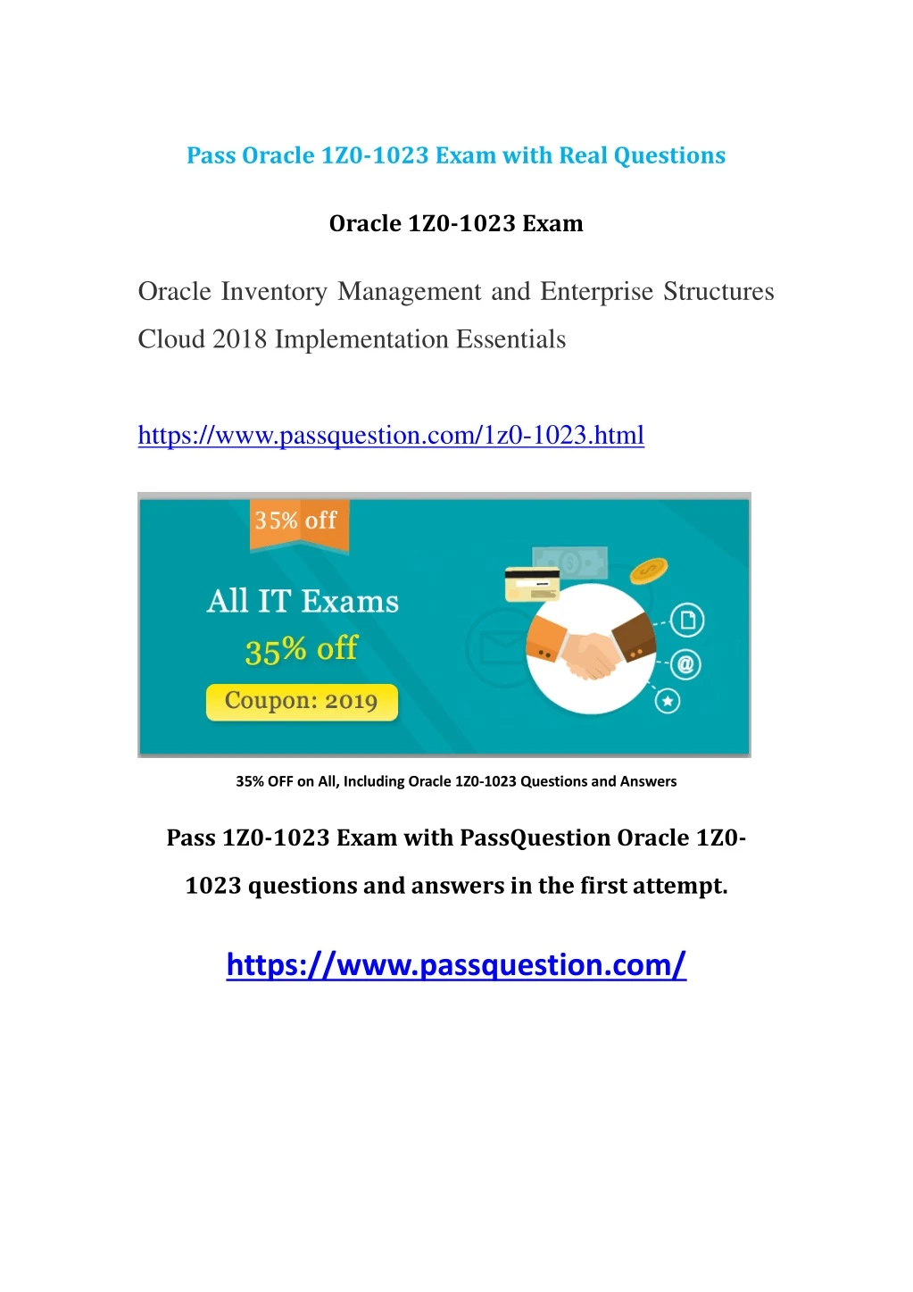 pass oracle 1z0 1023 exam with real questions