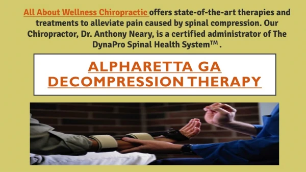 Alpharetta GA Decompression Therapy