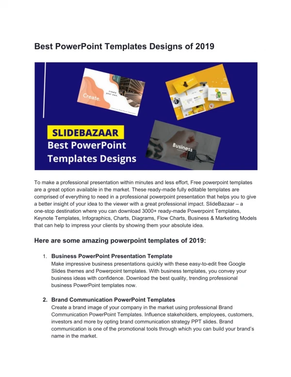 Best PowerPoint Templates Designs of 2019