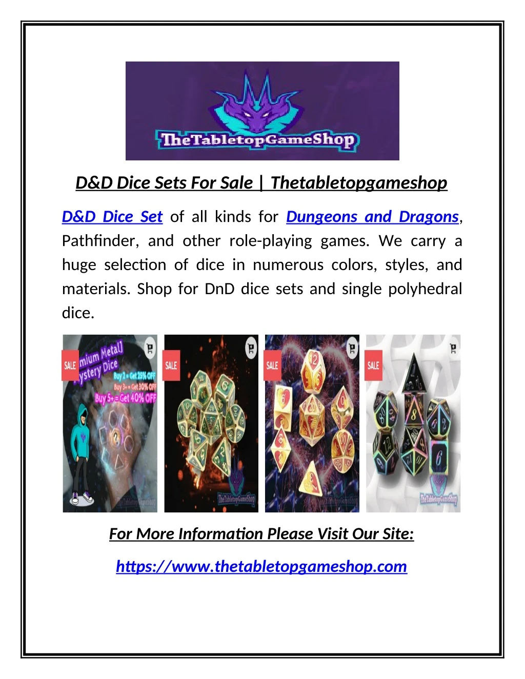 d d dice sets for sale thetabletopgameshop