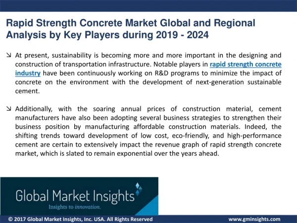 Rapid Strength Concrete Market Outlook, Status & Forecast during 2019 - 2024