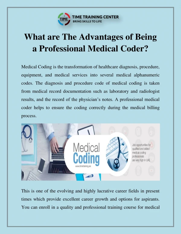 What are The Advantages of Being a Professional Medical Coder?