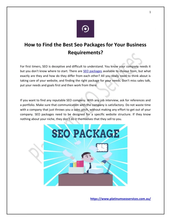 How to Find the Best Seo Packages for Your Business Requirements?