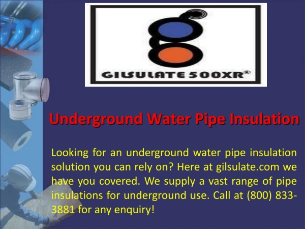 Underground Water Pipe Insulation