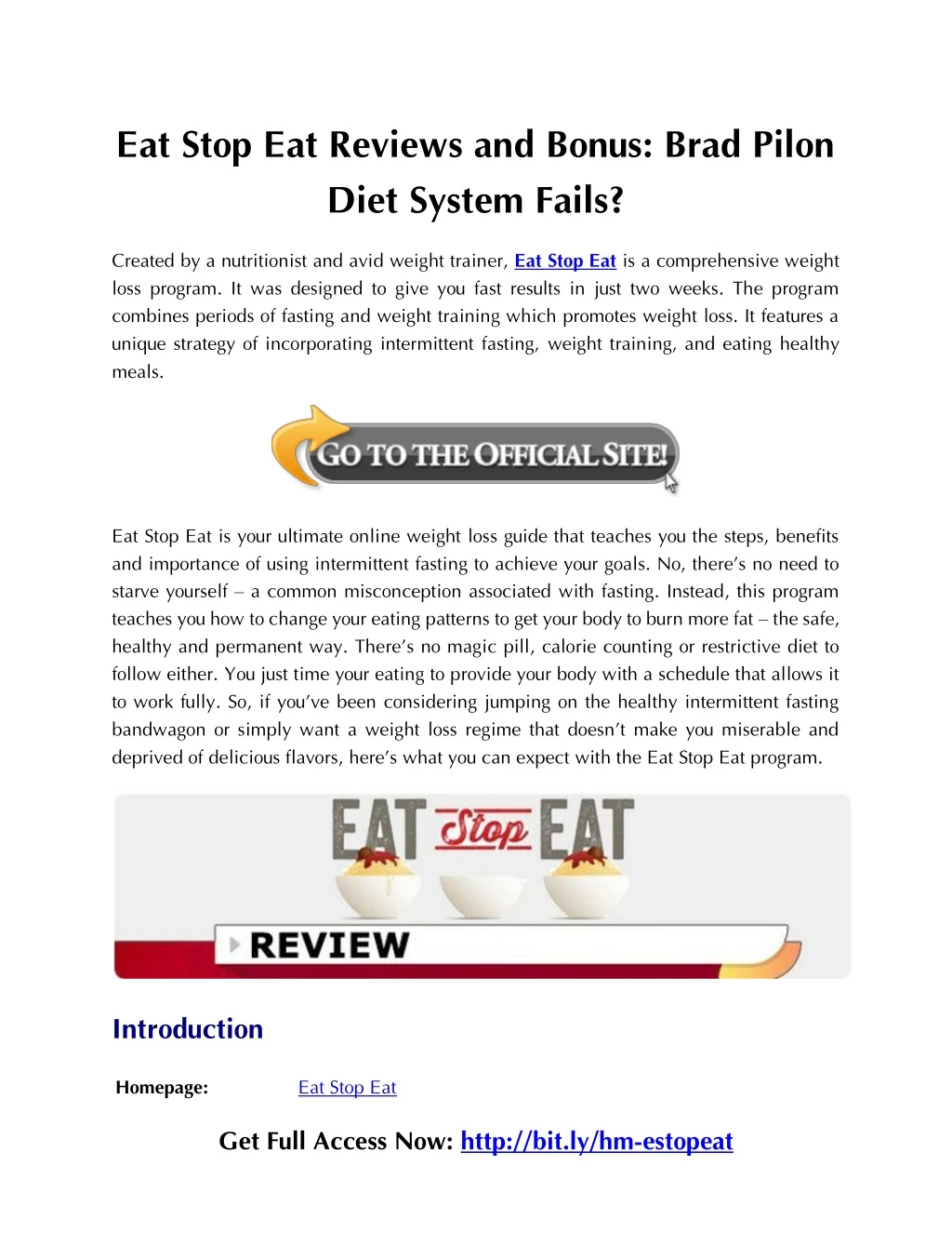 eat stop eat reviews and bonus brad pilon diet