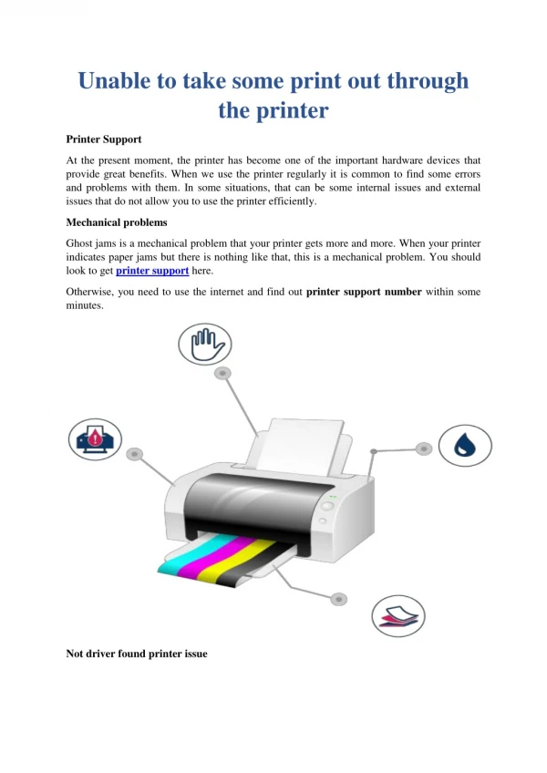 unable to take some print out through the printer