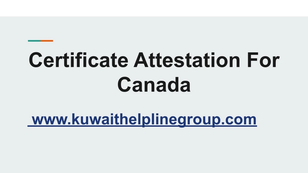 certificate attestation for canada