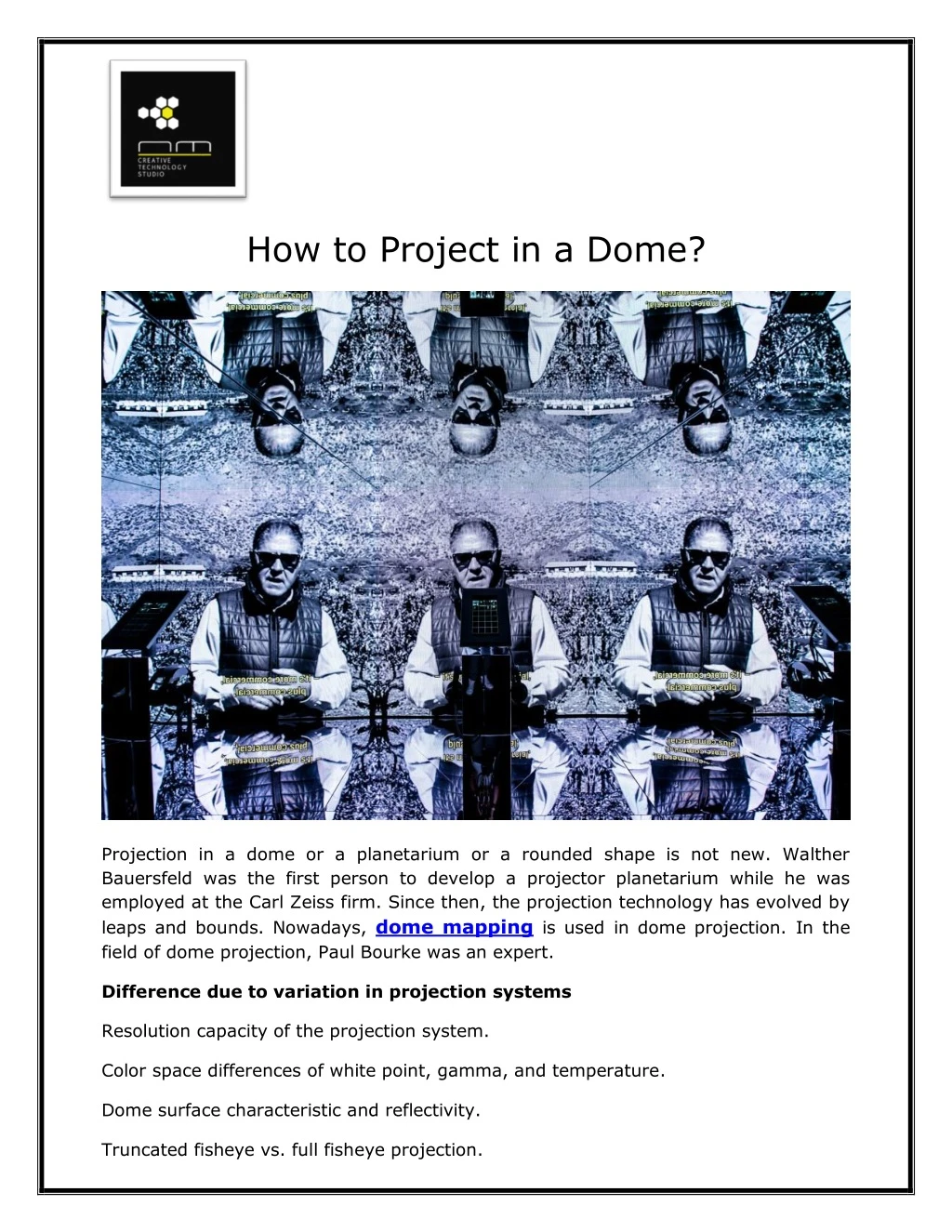 how to project in a dome