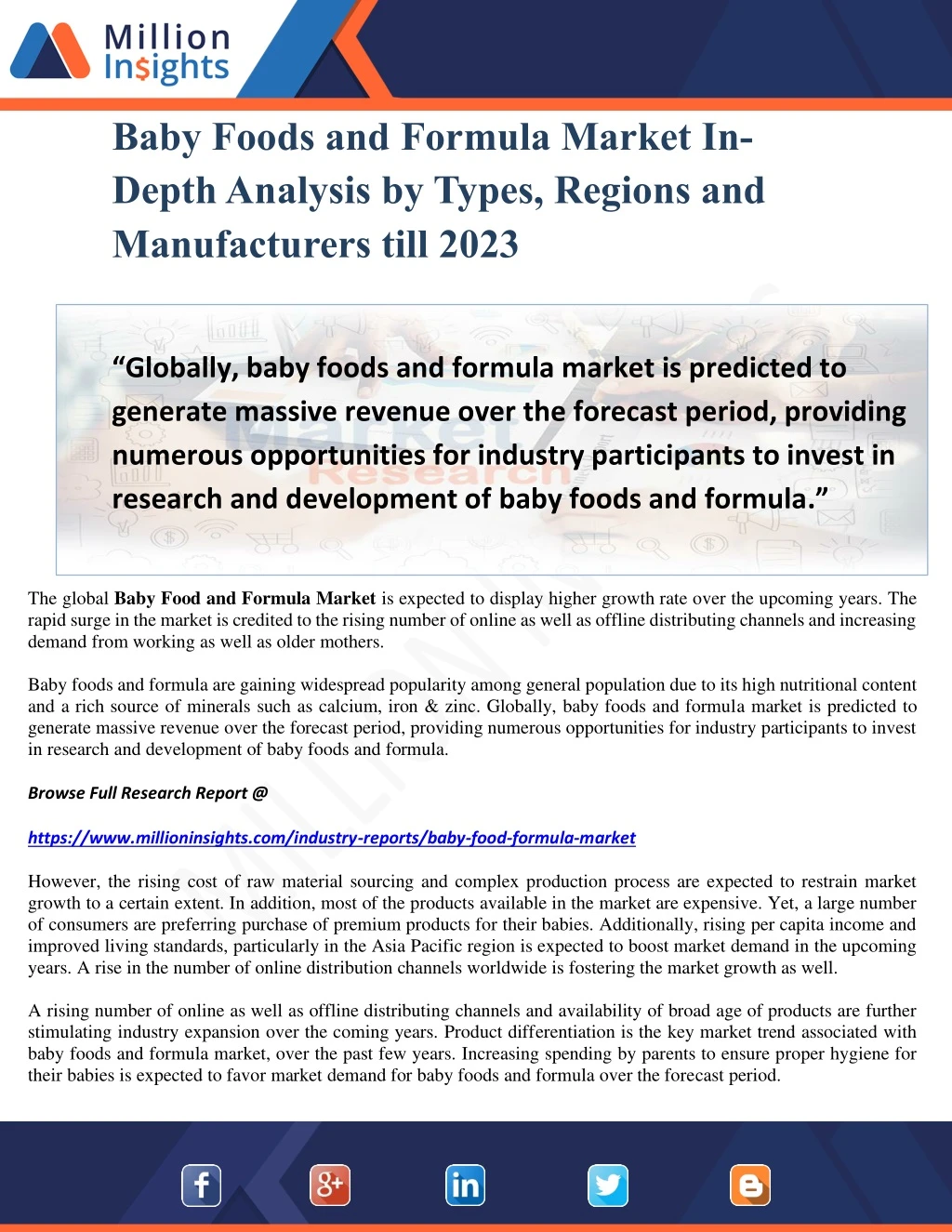 baby foods and formula market in depth analysis