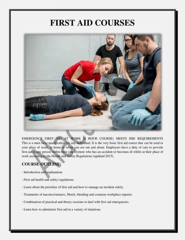 Emergency First Aid Courses in London