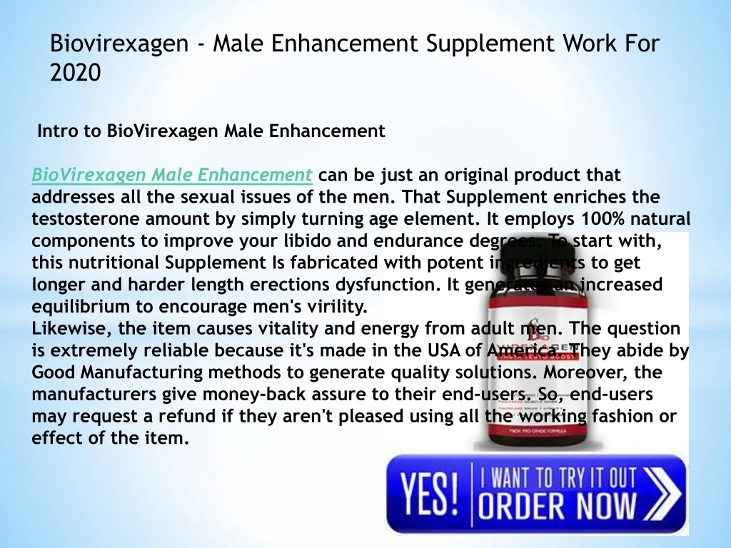 biovirexagen male enhancement supplement work