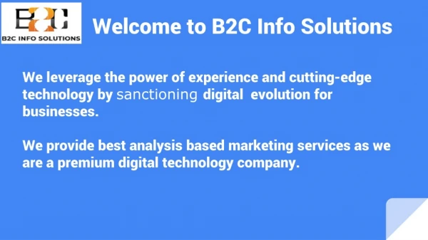 welcome to b2c info solutions