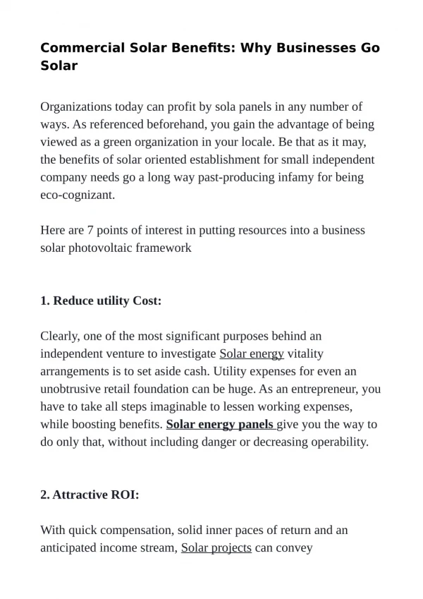 Commercial Solar Benefits: Why Businesses Go Solar