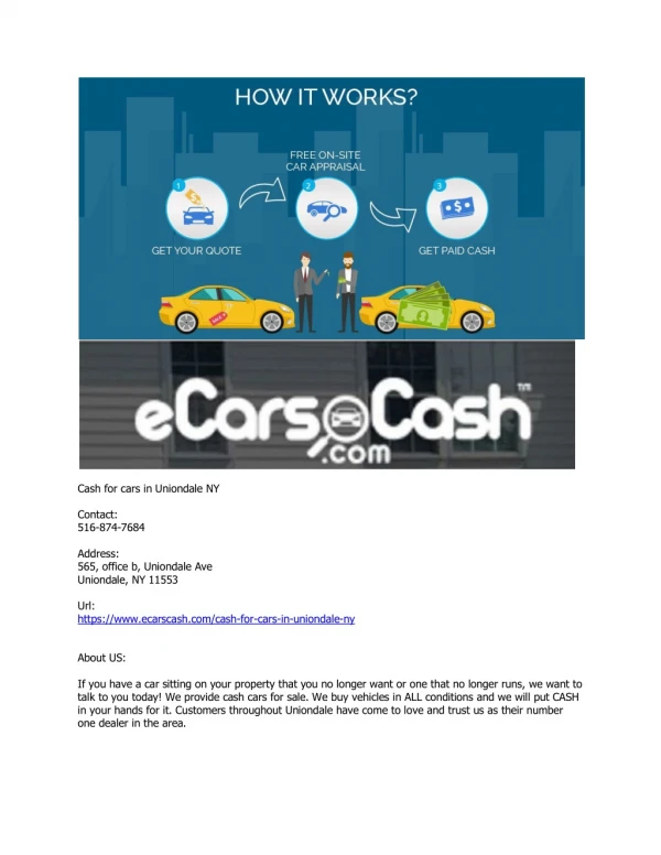 Cash for cars in Uniondale NY
