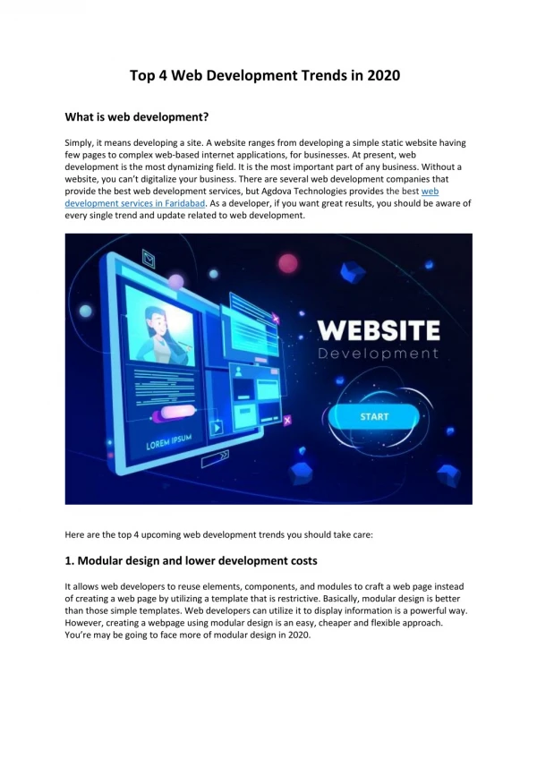 top 4 web development trends in 2020