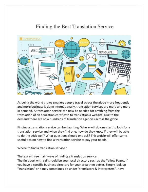 Finding the Best Translation Service