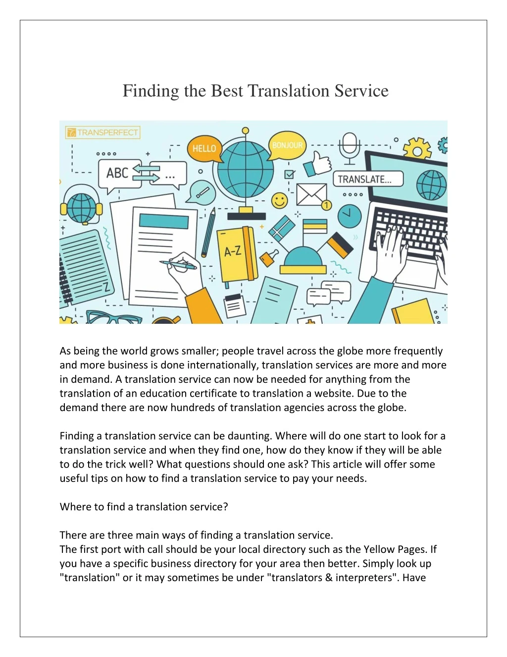 finding the best translation service