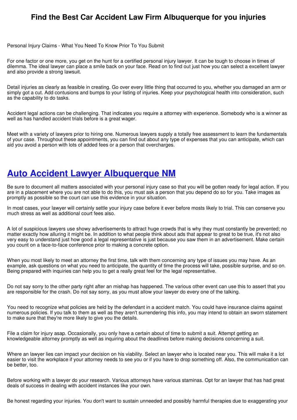 find the best car accident law firm albuquerque