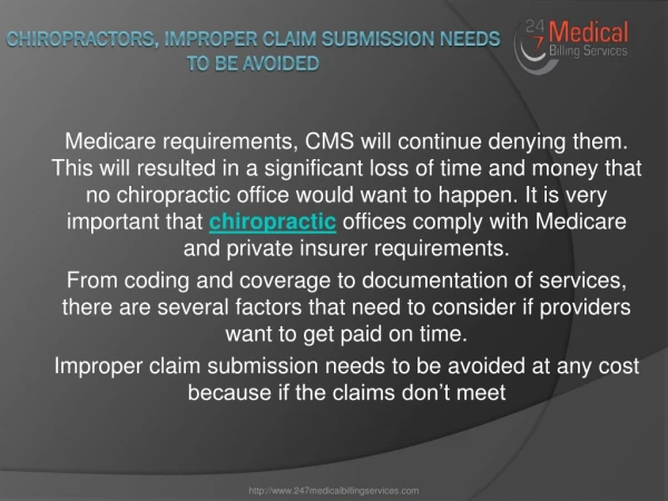chiropractors improper claim submission needs to be avoided