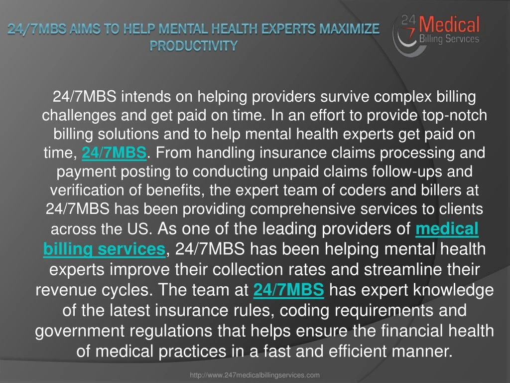 24 7mbs aims to help mental health experts maximize productivity