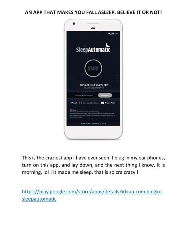 an app that makes you fall asleep believe