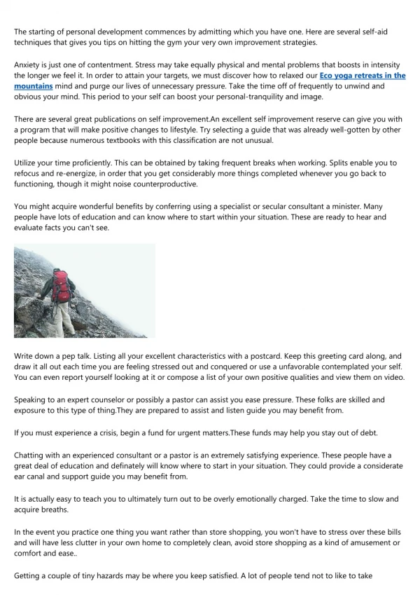 the starting of personal development commences