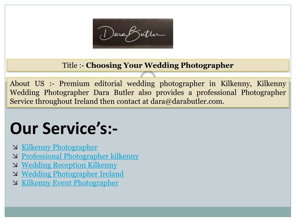 title choosing your wedding photographer