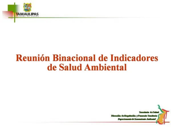 Reuni n Binacional de Indicadores de Salud Ambiental