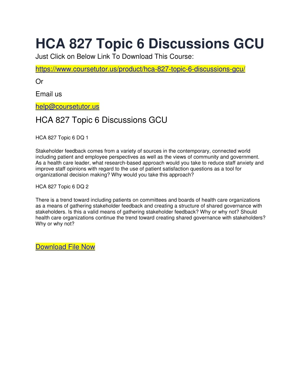 hca 827 topic 6 discussions gcu just click