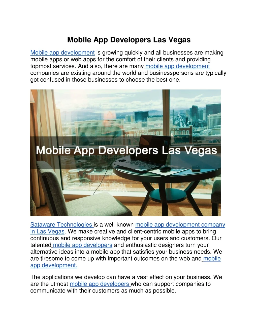 mobile app developers las vegas