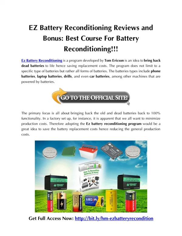 EZ Battery Reconditioning Reviews and Bonus