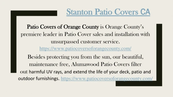 Stanton Patio Covers CA