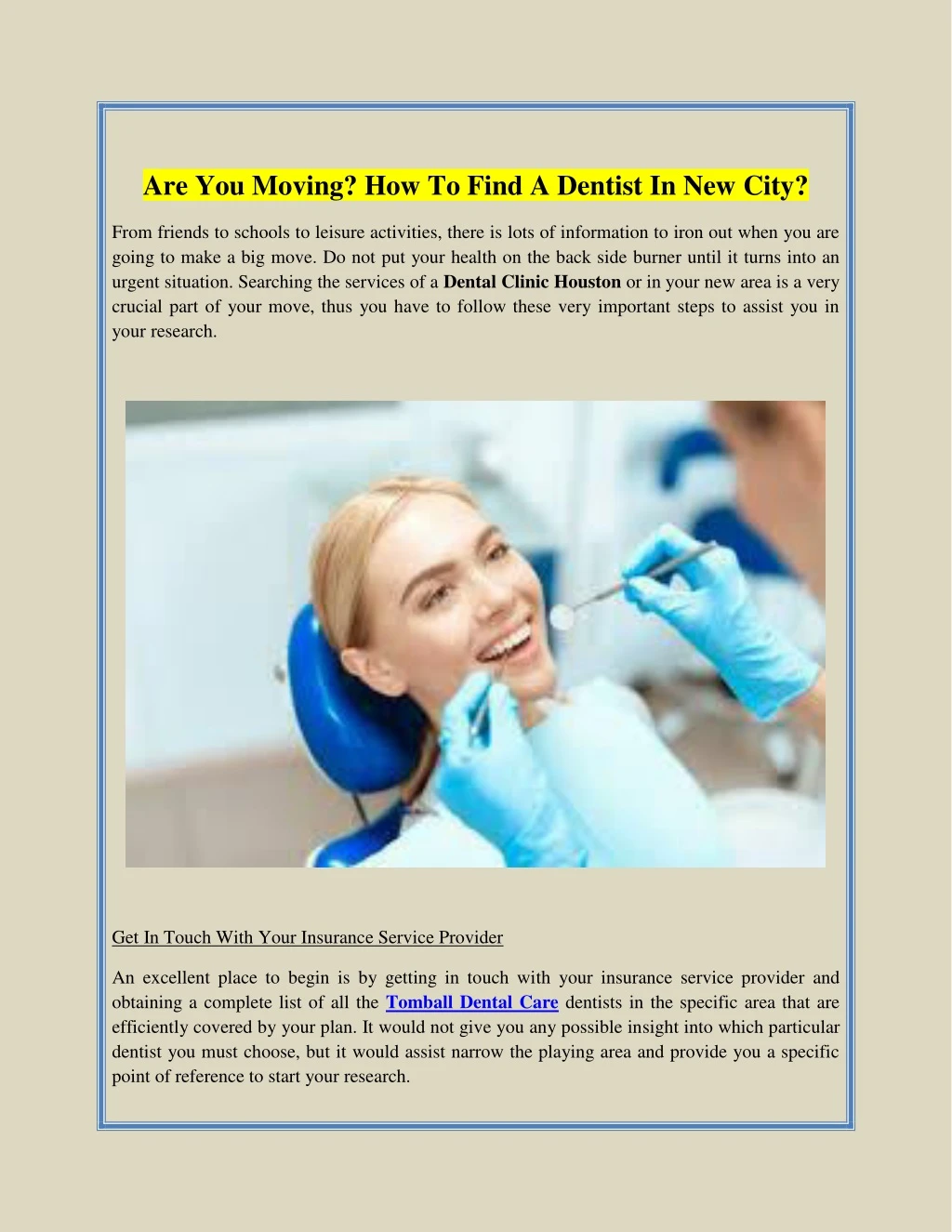 are you moving how to find a dentist in new city