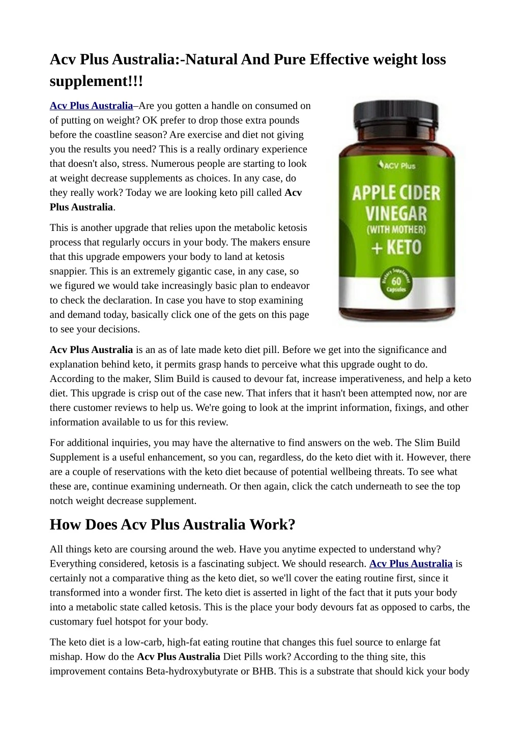 acv plus australia natural and pure effective