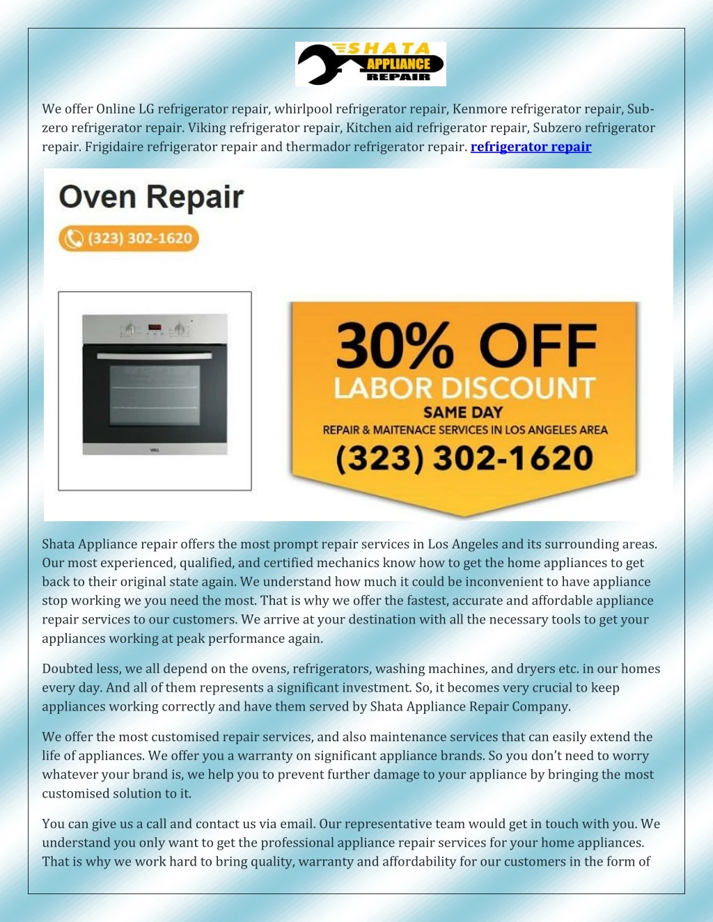 we offer online lg refrigerator repair whirlpool
